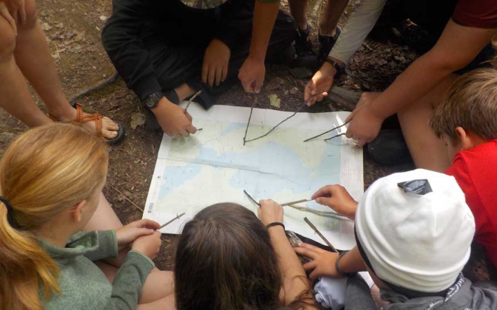 teens learn map skills on canoeing expedition